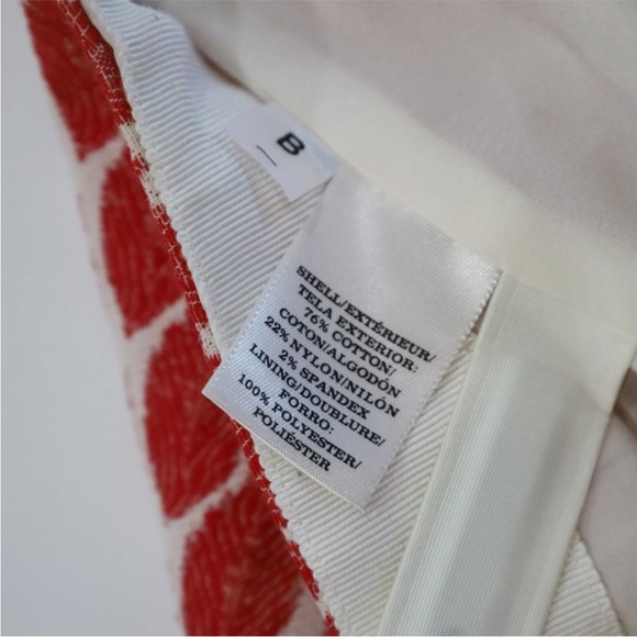 ANN TAYLOR Size 0 Ivory Red Skirt Blouse Set Career - Picture 6 of 16